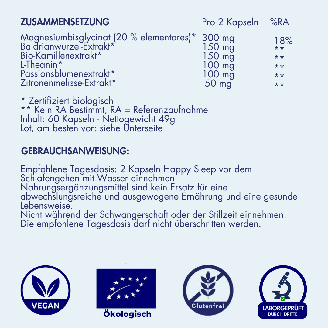 Happy Sleep – Premium-Formel für Schlaf und Entspannung